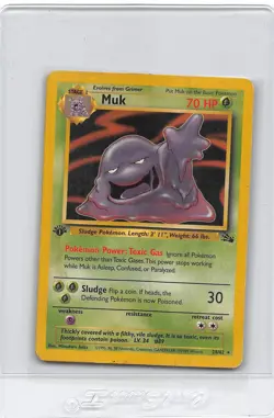 MUK 28/62 - 1ST EDITION NON-HOLO RARE - FOSSIL - VINTAGE WOTC POKEMON CAR - HP - Image 1