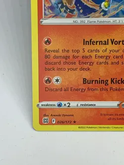 Infernape - 026/172 - Brilliant Stars - Holo - Rare - Pokemon Card - ?? - Image 3