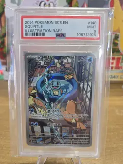 PSA 9 - Squirtle 148/142, Illustration Rare, Sv07: Stellar Crown, Pokemon TCG - Image 1