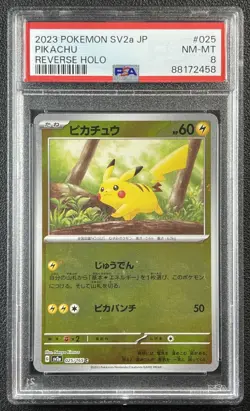 PIKACHU PSA 8 2023 POKEMON SV2A JP #025/165 REVERSE HOLO 458 - Image 1