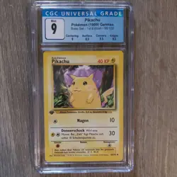 Pokemon CGC 9 MINT German Pikachu Base Set 1st Edition Pokemon 1999 58/102 - Image 1