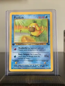 Pokemon TCG Psyduck Fossil 53 Regular 1st Edition Common - Image 1