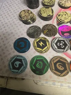 Lot of 85x Official Pokemon TCG Coins. Duplicates - Image 2