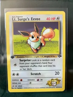 Lt. Surge's Eevee 51/132 Gym Challenge Regular Pokemon TCG - Image 1