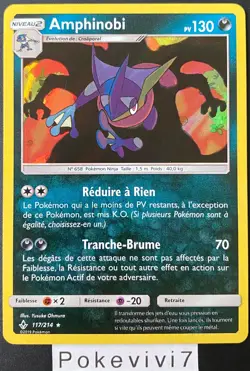 Carte Pokemon AMPHINOBI 117/214 Holo Soleil et Lune 10 SL10 FR NEUF - Image 1