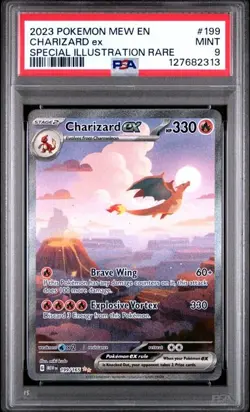 PSA 9 MINT Charizard ex 199/165 Sv: Scarlet & Violet 151 Holo Pokemon 2023 - Image 1