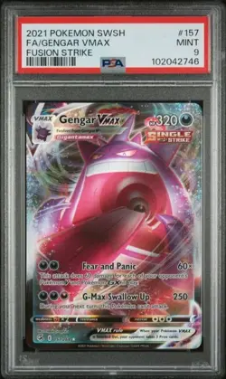 2021 POKEMON SWORD & SHIELD FUSION STRIKE #157 FULL ART/GENGAR VMAX PSA 9 - Image 1