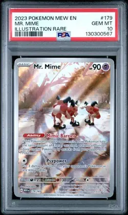 2023 Pokemon 151 Mew EN #179 Mr. Mime Illustration Rare - PSA 10 - Image 1