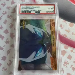 1999 TOPPS Pokemon THE MOVIE EDT #4 MOVIE EDITION LEAVING THE NEST-FOIL PSA 8 - Image 1
