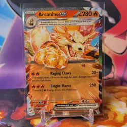 Pokemon TCG Arcanine ex Scarlet & Violet Base Set 032/198 Holo Double Rare NM - Image 1