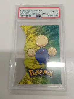 2001 Topps Pokemon Johto Series 1 Jumpluff Die Cut #15- PSA 8 - Image 1