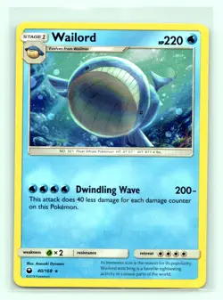 Pokemon Blister Exclusives Wailord - 40/168 (Cosmos Holo) 040/168 - Image 1