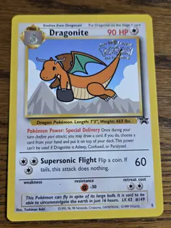 Pokemon Wotc Black Star Promo # 5 Movie Promo DRAGONITE **not played** - Image 1