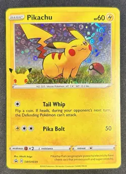 Pikachu SWSH039 Sword & Shield Promo Card Holo NM FREE SHIPPING - Image 1