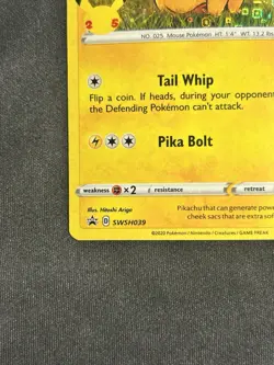 Pikachu SWSH039 Sword & Shield Promo Card Holo NM FREE SHIPPING - Image 3