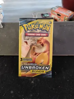 Pokemon Card - Unbroken Bonds - Sun & Moon - 3 Card Booster Pack Random Art - Image 1