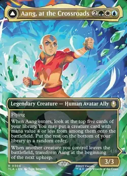 MTG Aang, at the Crossroads // Aang, Destined Savior - Borderless, NM-Mint, Engl - Image 1