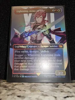 Final Fantasy MTG - Lightning, Army of One Borderless Mythic Foil (Near Mint) - Image 1