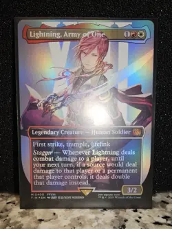 Final Fantasy MTG - Lightning, Army of One Borderless Mythic Foil (Near Mint) - Image 2