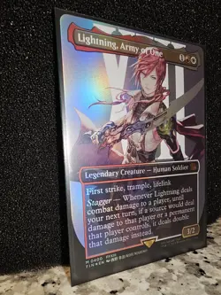 Final Fantasy MTG - Lightning, Army of One Borderless Mythic Foil (Near Mint) - Image 4