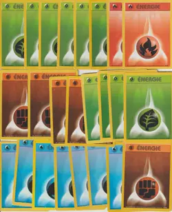 Lot 24 anciennes cartes energie de base POKEMON 1999 SET DE BASE EX-NM FRANCAISE - Image 1