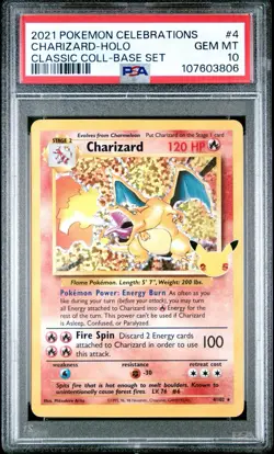 2021 POKEMON CELEBRATIONS CLASSIC COLLECTION #4 CHARIZARD-HOLO PSA 10 - Image 1