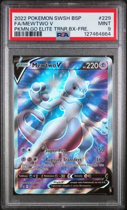 Carte Pokemon Mewtwo V SWSH 229 SWSH Black Star Promos FR PSA 9 - Image 1