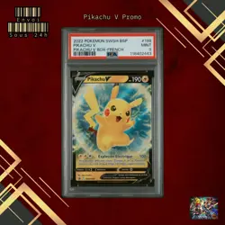 🇫🇷 PIKACHU V PROMO PSA 9 - SWSH198 EB FR Pokemon 🇫🇷 - Image 1