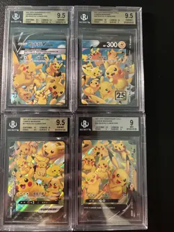Pokemon Pikachu V-Union Promo Set 25th Anniversary Celebrations, 4 Cards - Image 1