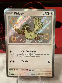 Pidgey 196/091 Baby Shiny Holo Paldean Fates Pokemon Card Near Mint - Image 1