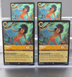 Disney Lorcana Mowgli - Man Cub 19/204 Whispers in the Well Super Rare 4 Cards - Image 1