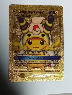 Pikachu Pokemon Fan Art Cards 2 Gold 1 Magenta - Image 3