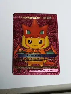 Pikachu Pokemon Fan Art Cards 2 Gold 1 Magenta - Image 4