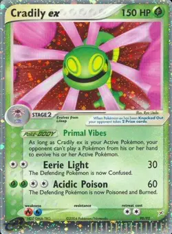 Pokemon CRADILY EX Team Magma vs Team Aqua ULTRA RARE HOLO Foil Card 90/95 SWIRL - Image 1