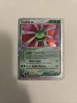 Pokemon CRADILY EX Team Magma vs Team Aqua ULTRA RARE HOLO Foil Card 90/95 SWIRL - Image 2