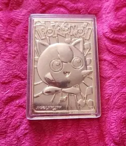 VTG 1999 Pokemon Burger King Limited Edition 23K Gold Plated Jigglypuff Card COA - Image 1