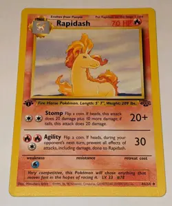 Rapidash 44/64 1st Edition Pokemon Card 1999 WOTC NM - Image 1