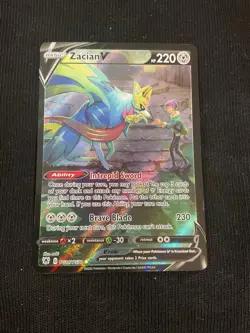 Pokemon TCG Zacian v Full Art Ultra Rare Holo Card Trainer Gallery TG21/TG30 - Image 1