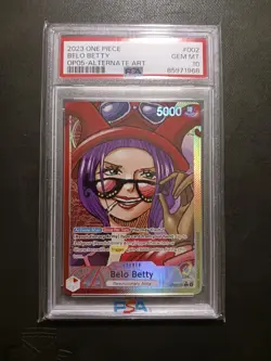 One Piece Card Game TCG Belo Betty OP05-002 Alt Art Leader PSA 10 - Image 1