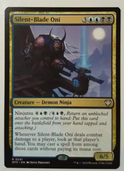 Silent-Blade Oni *Rare* Magic MtG x1 OTC Commander Outlaws - Image 1