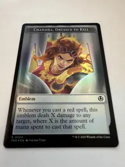 Chandra, Dressed to Kill (24) Emblem Human (14) Token MTG Innistrad Remastered - Image 1