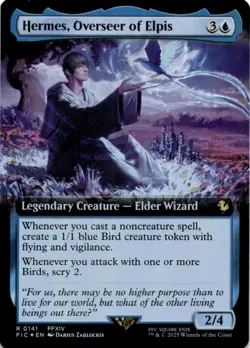 MTG Hermes, Overseer of Elpis (Extended Art) Foil NM Commander: FIN Magic - Image 1