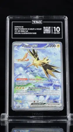 Pokemon Zapdos ex 151 MEW EN Special Illustration Rare #202 TAG/PSA 10 Gem Mint - Image 1