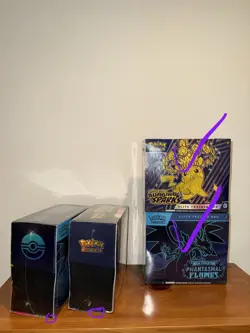 Pokemon Phantasmal Flames ETB and Surging Sparks ETB (2 lot) - TEAR DISCOUNT - Image 4