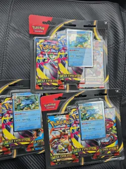 Pokemon - Mega Evolution 3 Pack Blisters (Golduck) Set of 3 SEALED - Image 1
