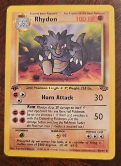 Pokemon TCG Rhydon Jungle 45/64 Regular 1st Edition - Image 1