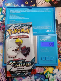 VERY Heavy!! 6.5g Pokemon Sealed Journey Together Fun Pack Booster - Image 1