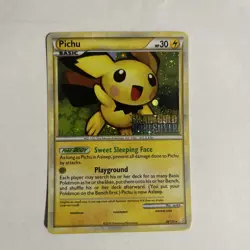 Pokemon TCG • Pichu • Prerelease 28/123 • HeartGold SoulSilver • NM Stamped Holo - Image 1