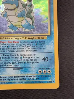 Pokemon TCG Blastoise Holo-Rare 2/102 Base Set Unlimited HP - Image 5