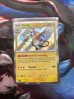 Pokemon TCG Raichu Scarlet & Violet: Paldean Fates 132/091 Holo Shiny Rare - Image 1